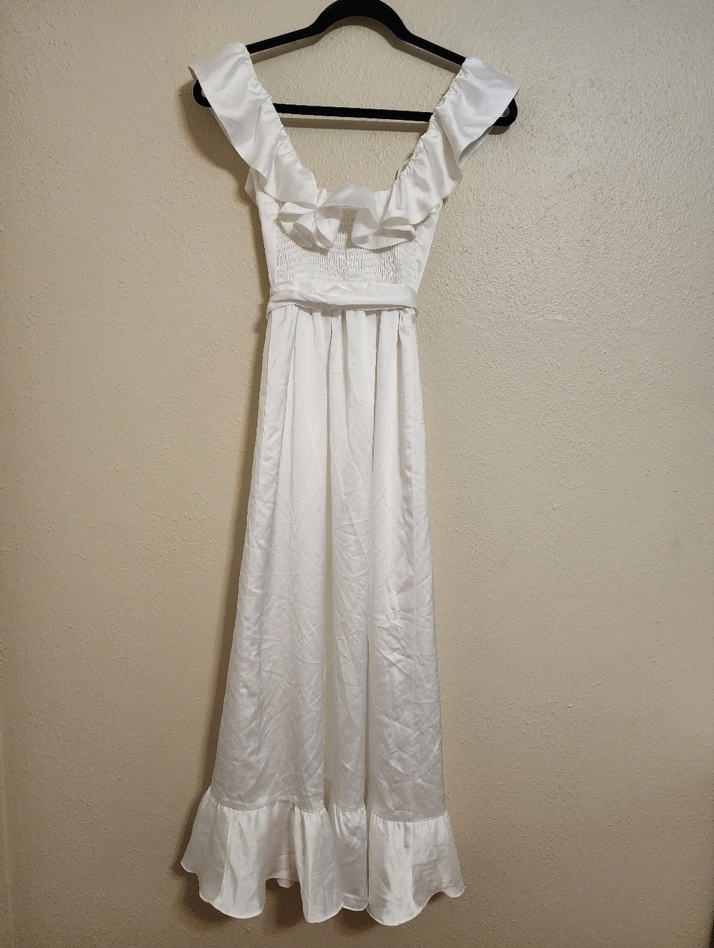 Show Me Your Mumu Alexis Ivory Luxe Satin Midi Dress XS Wedding Bridal Party - Picture 6 of 7